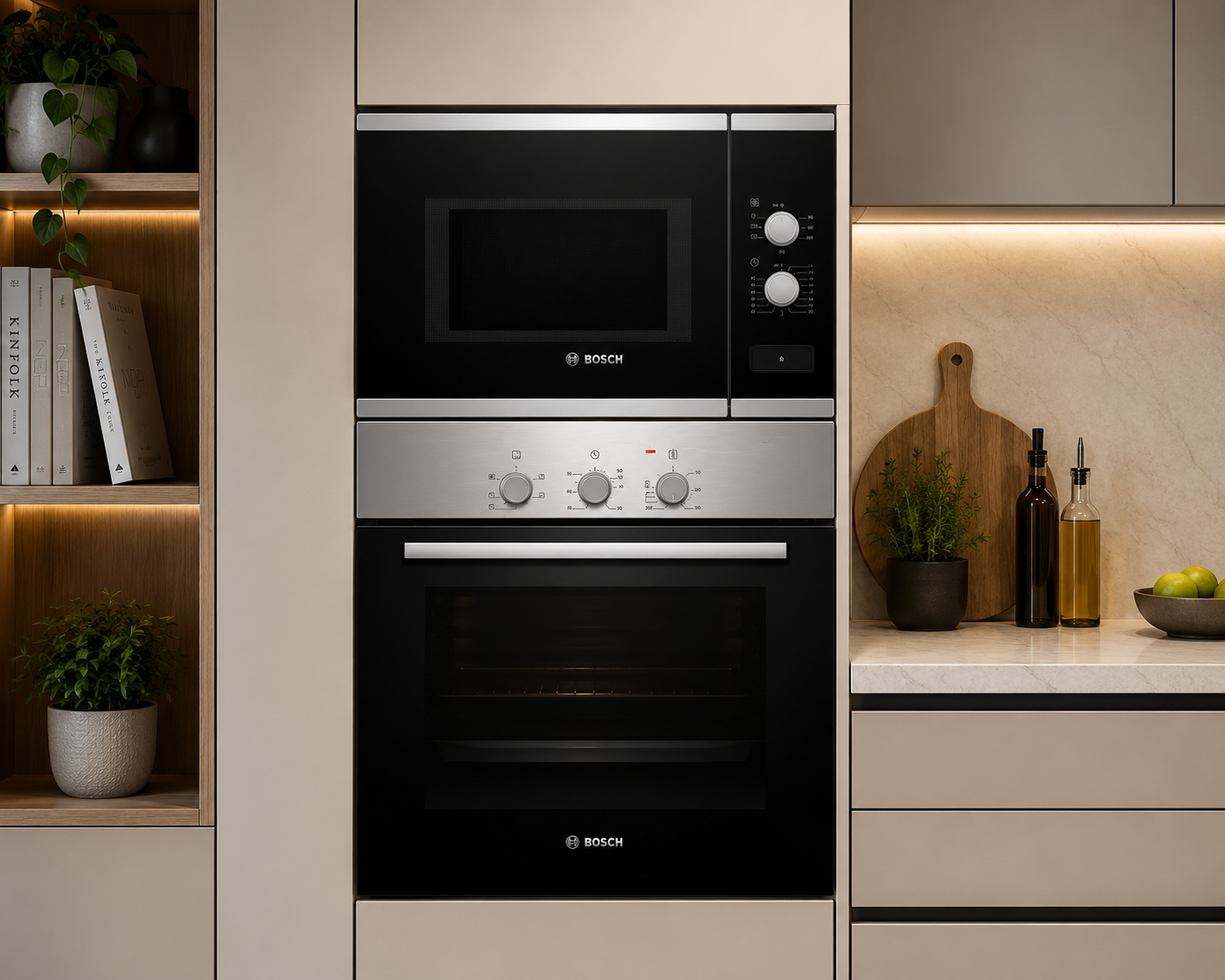 Bosch BEL550MS0I Built-in Microwave + HBF011BR1I Built-in Oven Combo