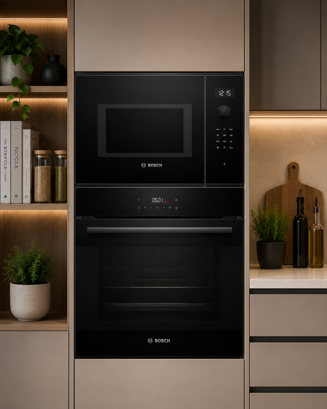 Bosch HJG852YB0I Built-in Oven + BEL554MB0I Built-in Microwave Combo