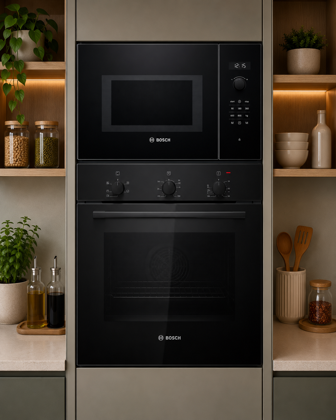 Bosch HBF011BA1I Built-in Oven + BEL554MB0I Built-in Microwave Combo