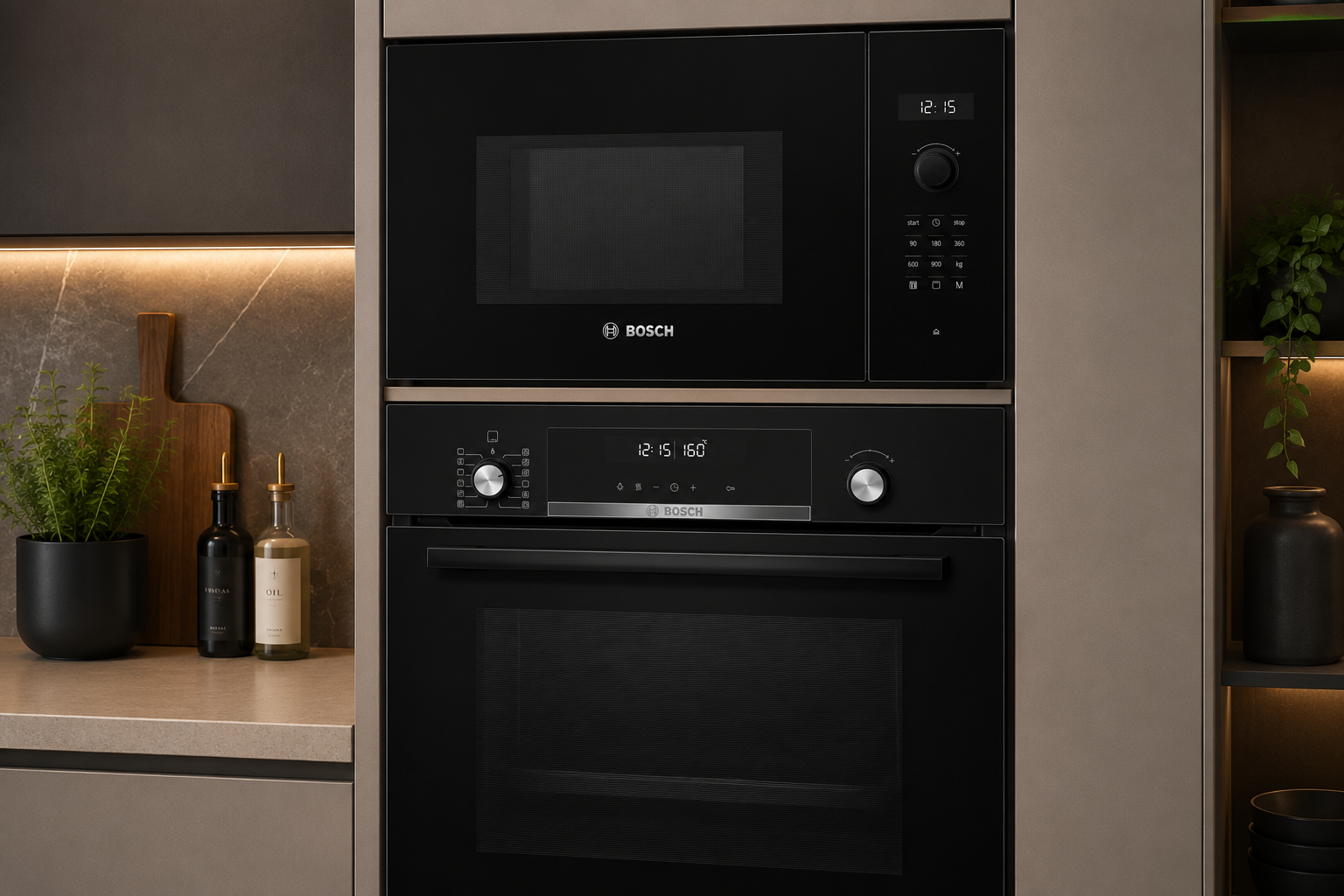 Bosch HBJ577EB0I Series 6 Built-in Oven + BEL554MB0I Built-in Microwave Combo