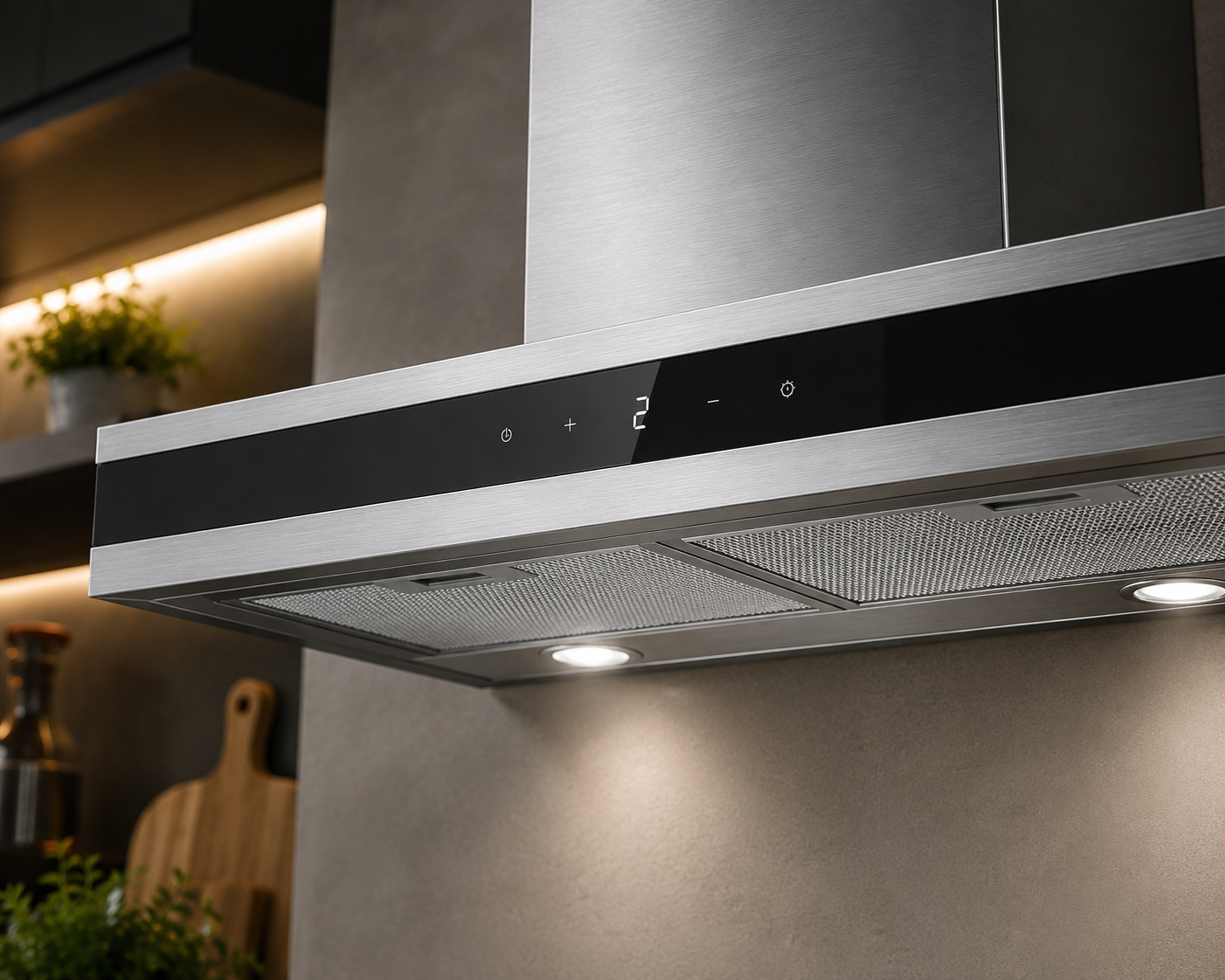 Hafele ABENS 60 60cm T-Shape Wall Mounted Kitchen Chimney | Black Glass