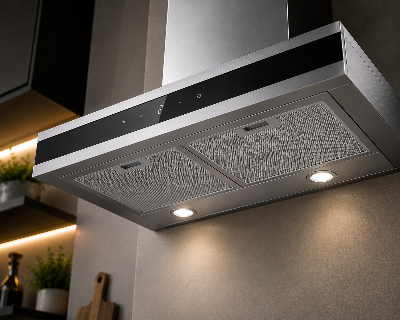Hafele ABENS 60 60cm T-Shape Wall Mounted Kitchen Chimney | Black Glass