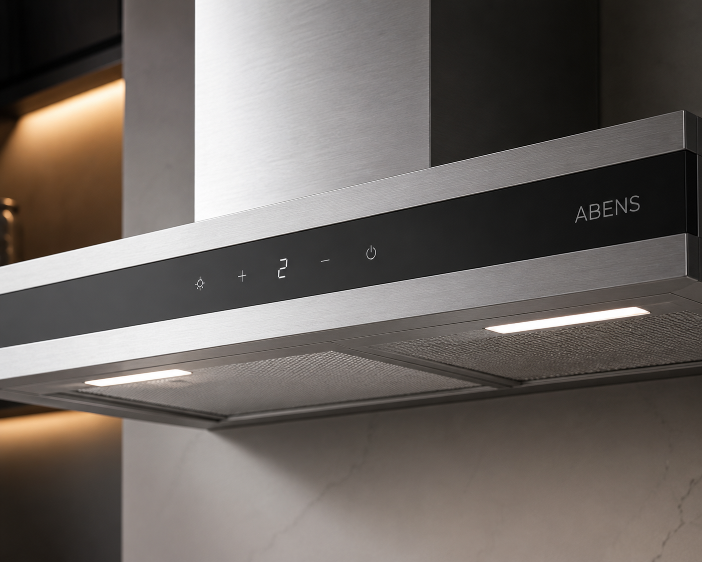 Hafele ABENS 90 90cm T-Shape Wall Mounted Kitchen Chimney | Black Glass