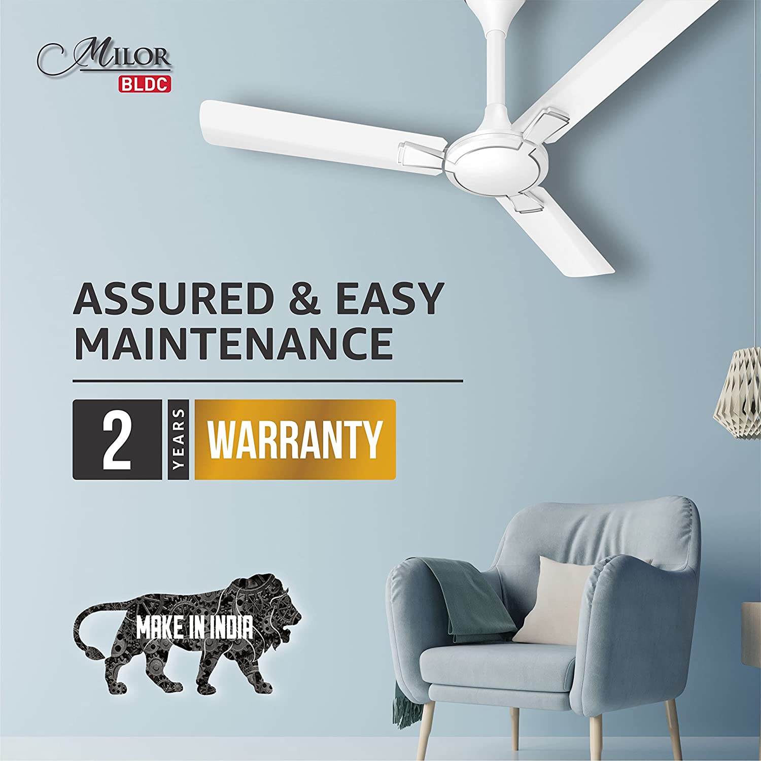 Havells Milor 1200mm BLDC Ceiling Fan Pearl White