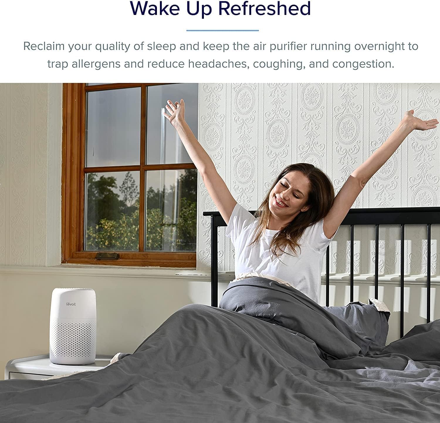 LEVOIT Core Mini Air Purifier - 183 Sq Ft Coverage, H13 True HEPA Filter, Removes Pollutants