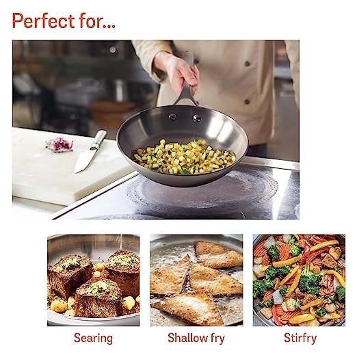 Meyer Select Stainless Steel Open Frypan Gas and Induction Base 70334 28cm Silver