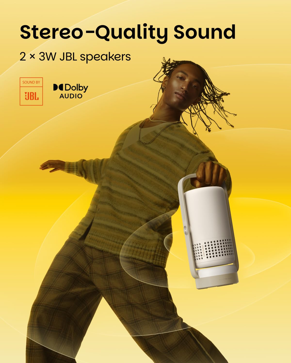 Xgimi Vibe One 1080p Full HD Projector, Official Netflix & Google TV, Supports 4k Ultra HD, Built-in Battery