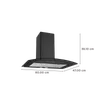 KAFF FLO LX BF 60cm Ducted Wall Mount Chimney - Soft Push Button Control, 1000m3/hr