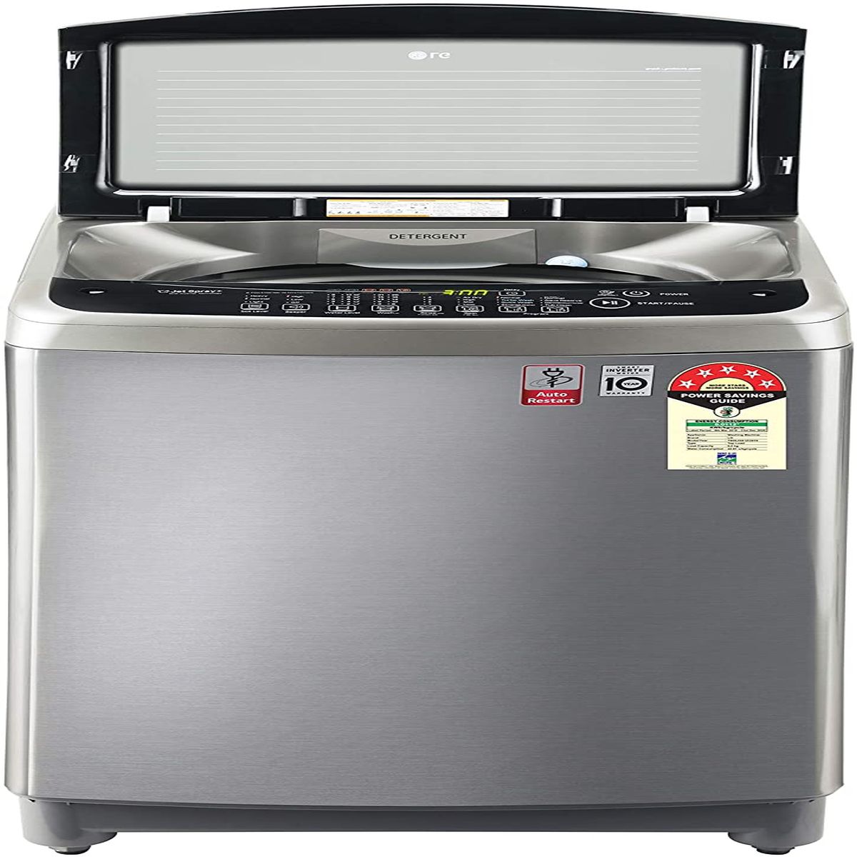 LG 9.0 Kg 5 Star Smart Inverter Fully-Automatic Top Loading Washing Machine (T90SJSS1Z, Stainless Steel, TurboDrum)