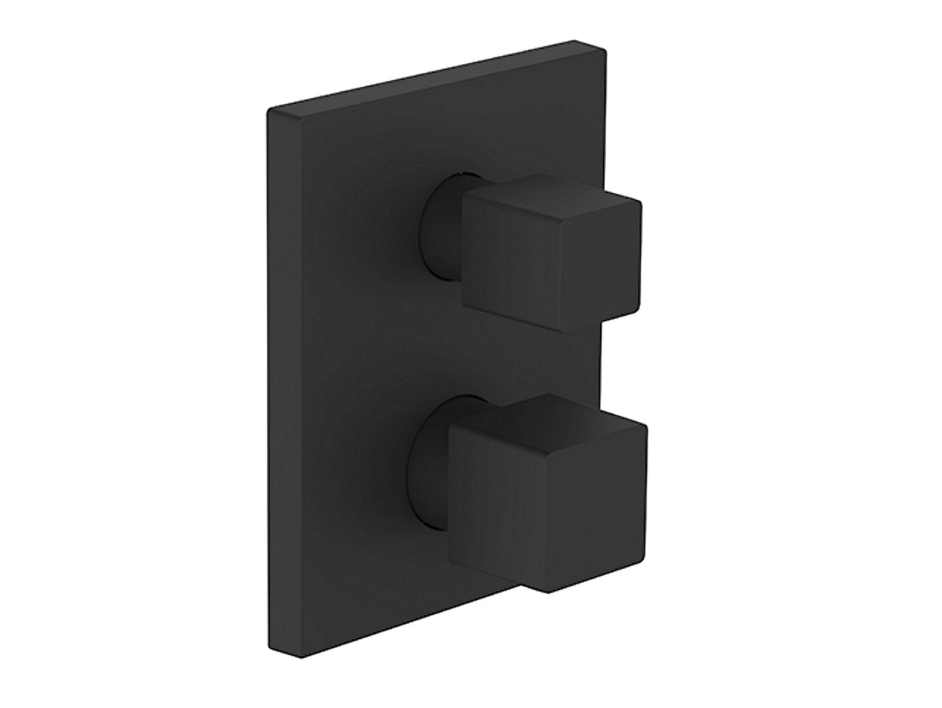 kohler K-20742IN-9FP-BL Geometric thermostatic recessed bath and shower square trim  in matte black