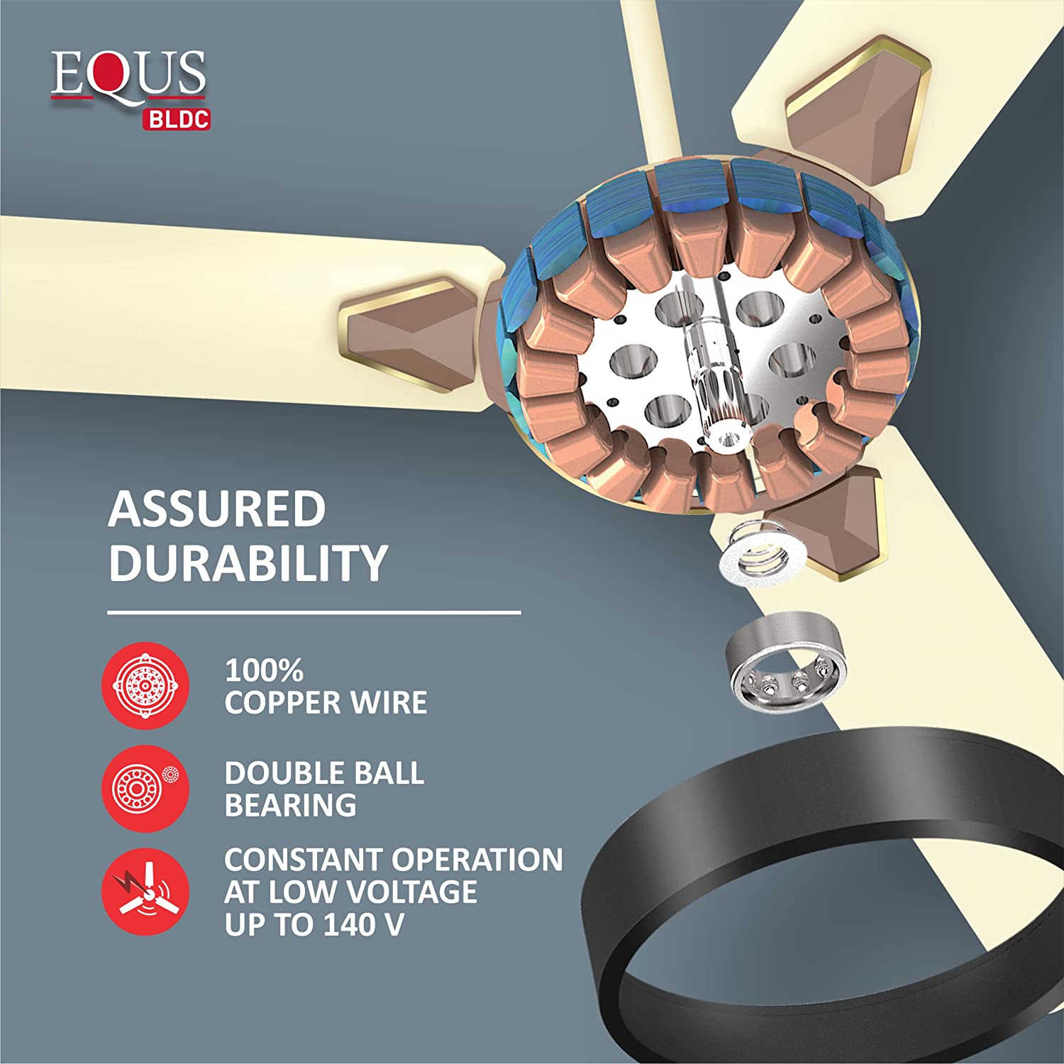 Havells Equs 1200mm BLDC Ceiling Fan Bianco Bronze