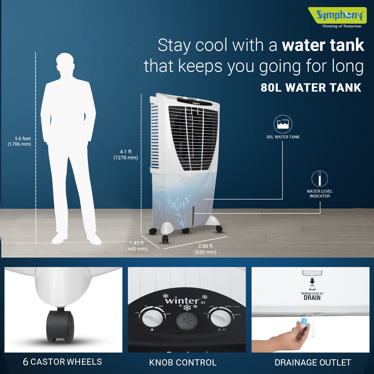Symphony Winter 80XL+ Desert Air Cooler White