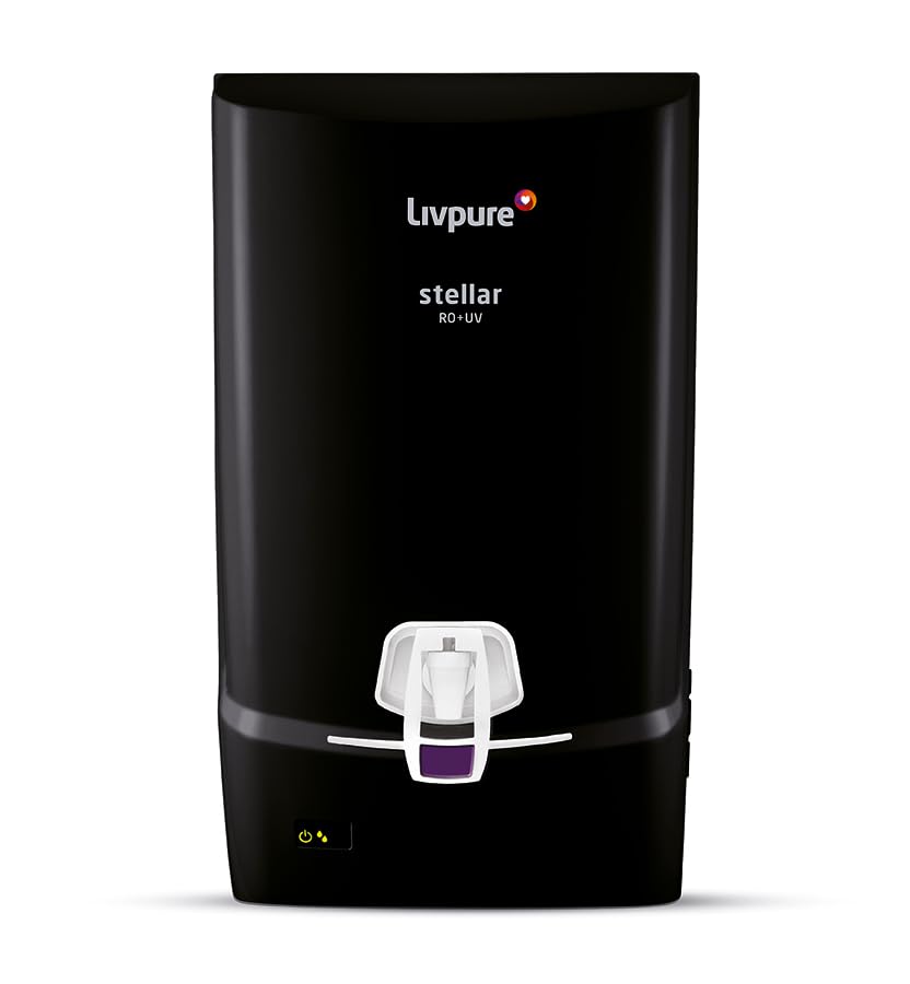 Livpure Stellar RO+UV Water Purifier with 5 Stage Advanced Purification || 7 Litres Storage Capacity || Suitable for Municipal Water || Elegant & Sleek Design (White)