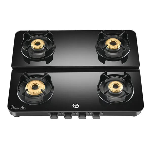 Hindware 63 cm 4 Burner Cooktop Alverio Dplx Black Manual Ignition