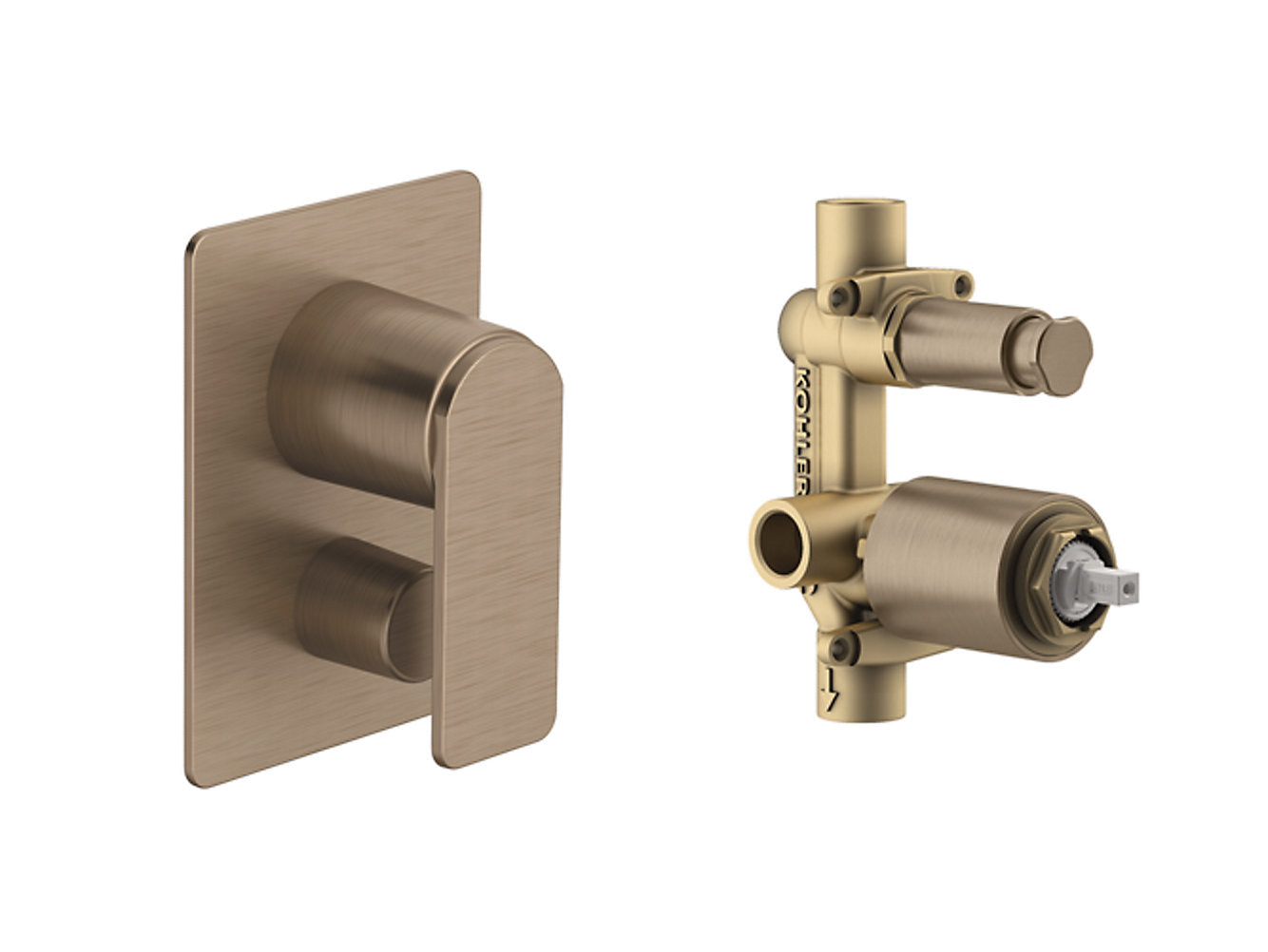 kohler K-32019IN-4-BV Recessed bath and shower trim with diverter + AT235 valve  in brushed bronze