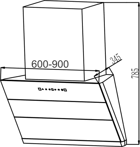 Caysil Miracle 60 cm Auto Clean Filterless Hood Wall Mounted Kitchen Chimney, Suction Capacity 1350 m³/hr - Black