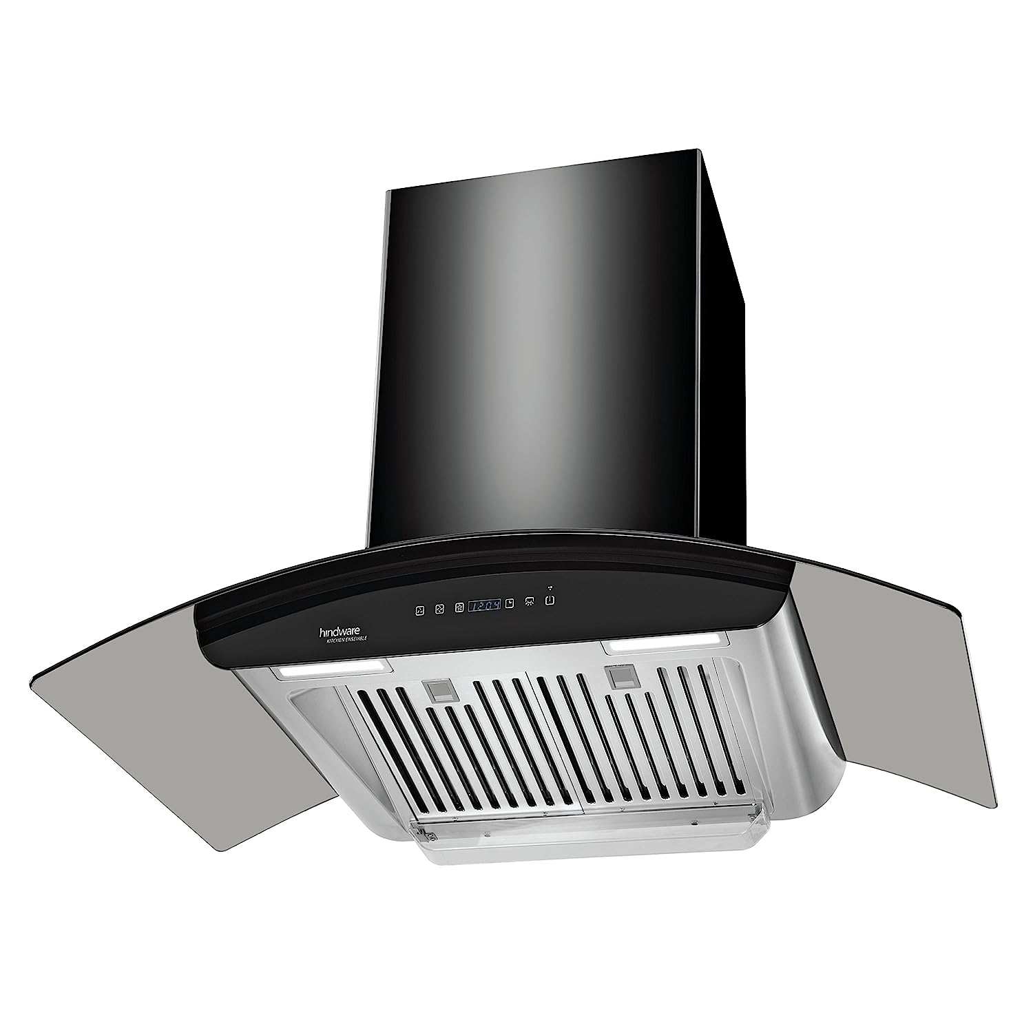 Hindware Wall Mounted Auto Clean 90 cm 1200 m3/h Black Chimney ( TREVO BLK 90 )