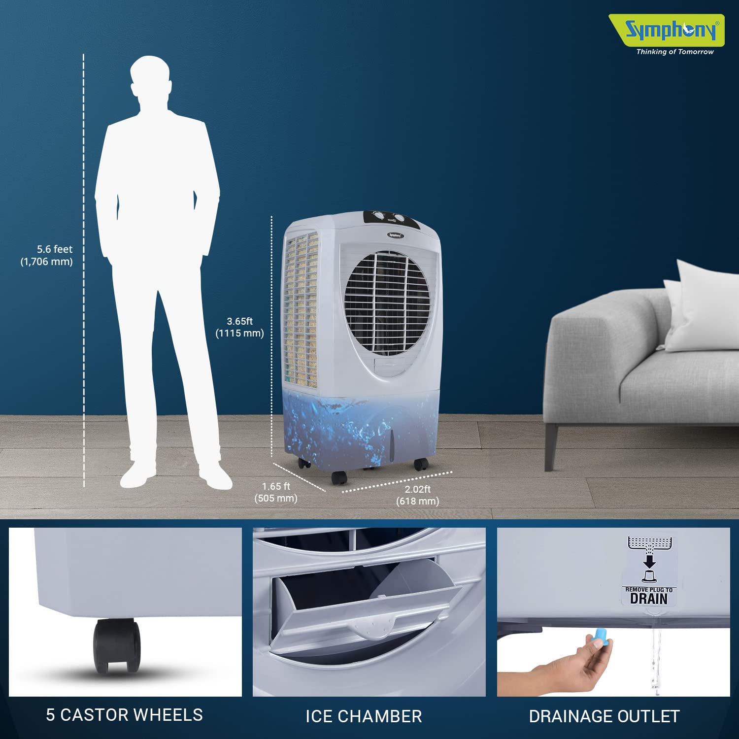 Symphony Sumo 70-G Desert Air Cooler Grey