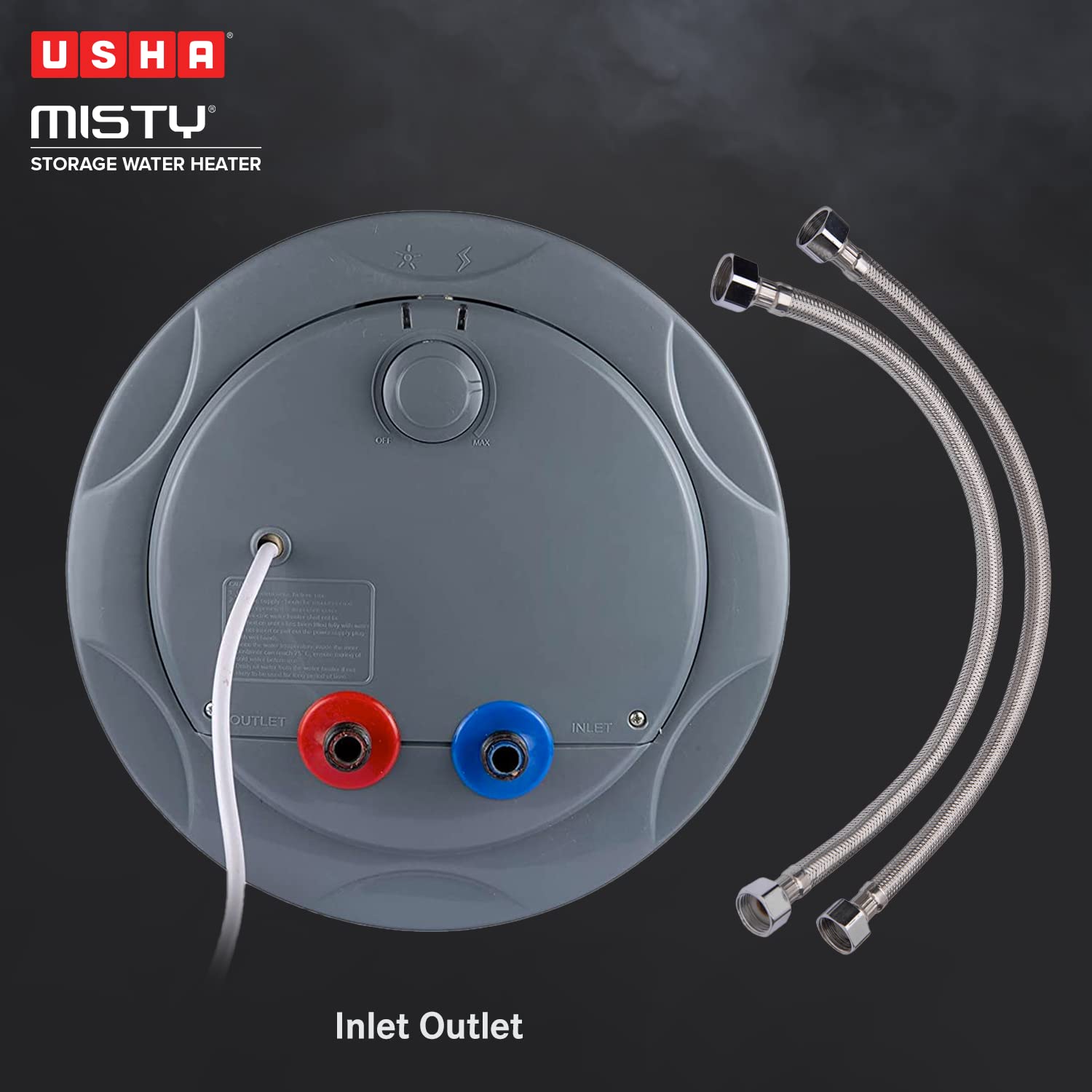 Usha Misty 25 Ltr 2000-Watt 5 Star Water Heater Grey Magnolia