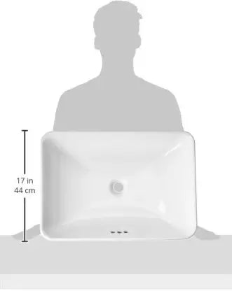kohler K-5373IN-0 575mm rectangular vessel basin without faucet hole in white