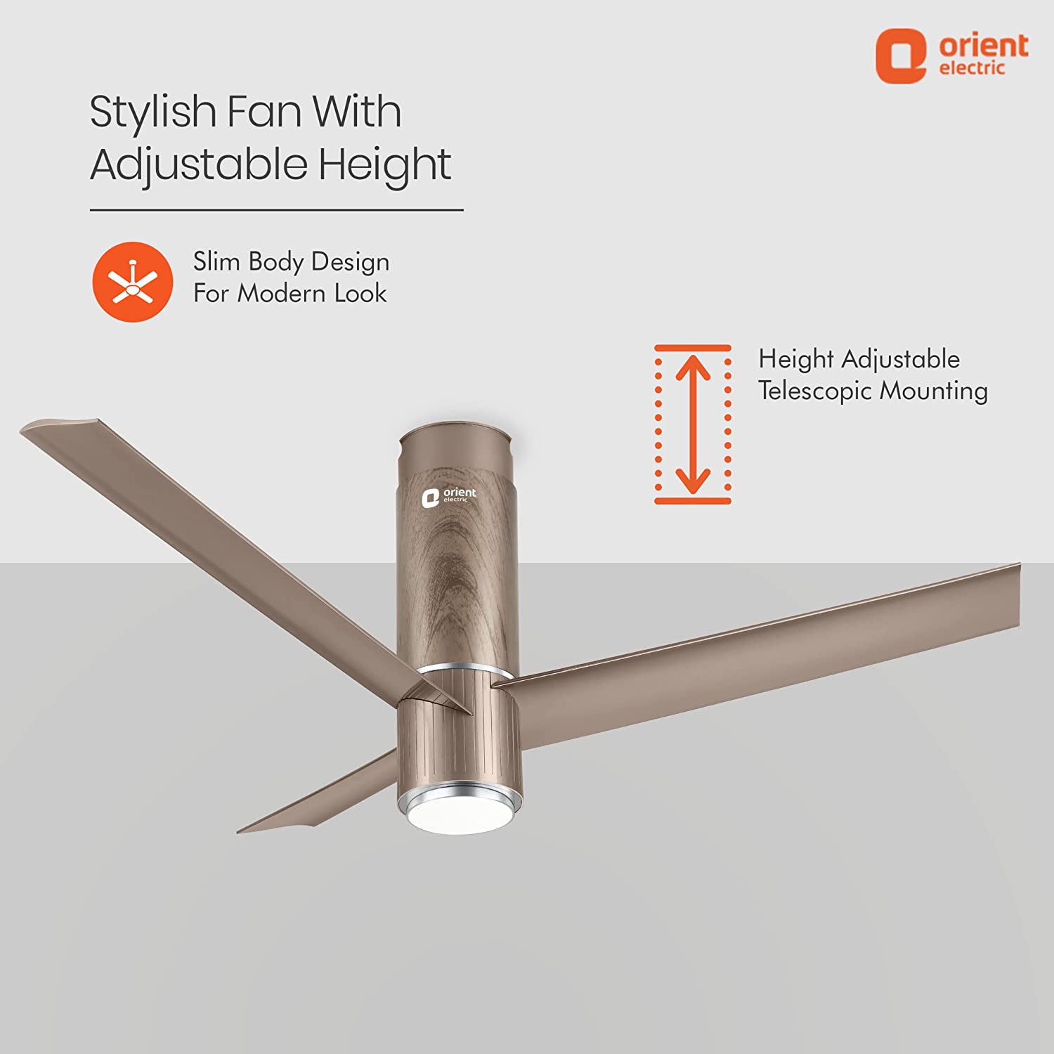 Orient Electric 1200mm BLDC Motor Fan Under light Brown
