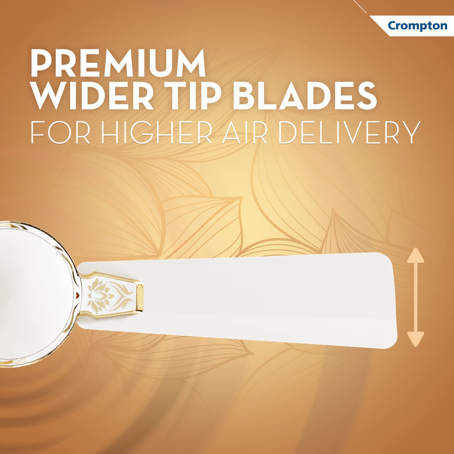 Crompton PREMION AURA2 DESIGNER 3D LOTUS DESIGN ANTIDUST1200 mm Ceiling Fan Lotus Pearl White