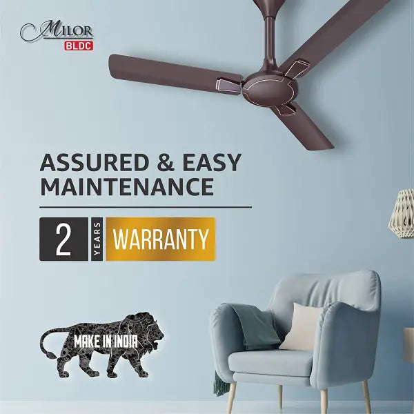 Havells Milor 1200mm Energy Saving with Remote Control 5 Star BLDC Ceiling Fan Dusk