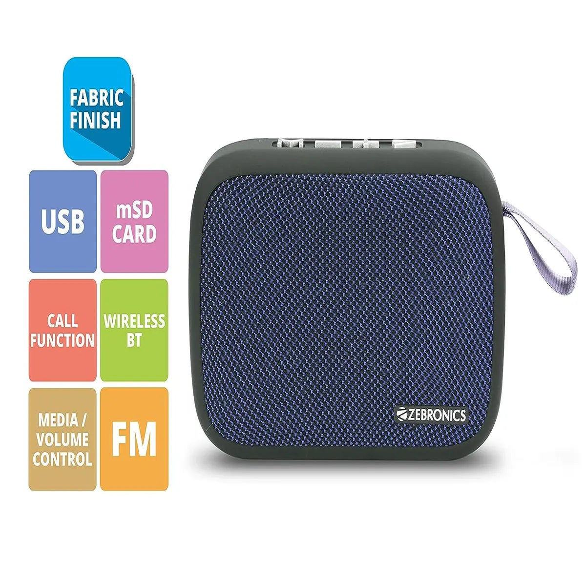 ZEBRONICS Zeb-Delight 3 Watt Wireless Bluetooth Portable Speaker (Blue)