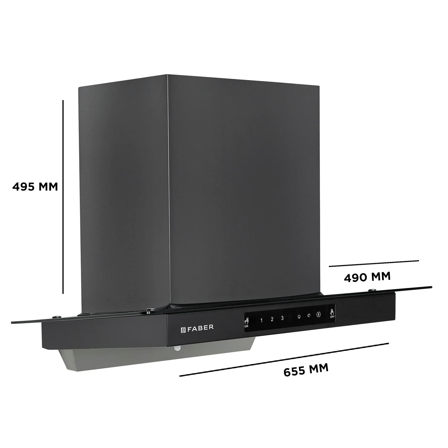 Faber 60 cm 1200 m³/HR Auto-Clean Straight Glass Kitchen Chimney (Hood Mercury Pro HC SC FL BK 60, Filterless, Touch & Gesture Control, Black)