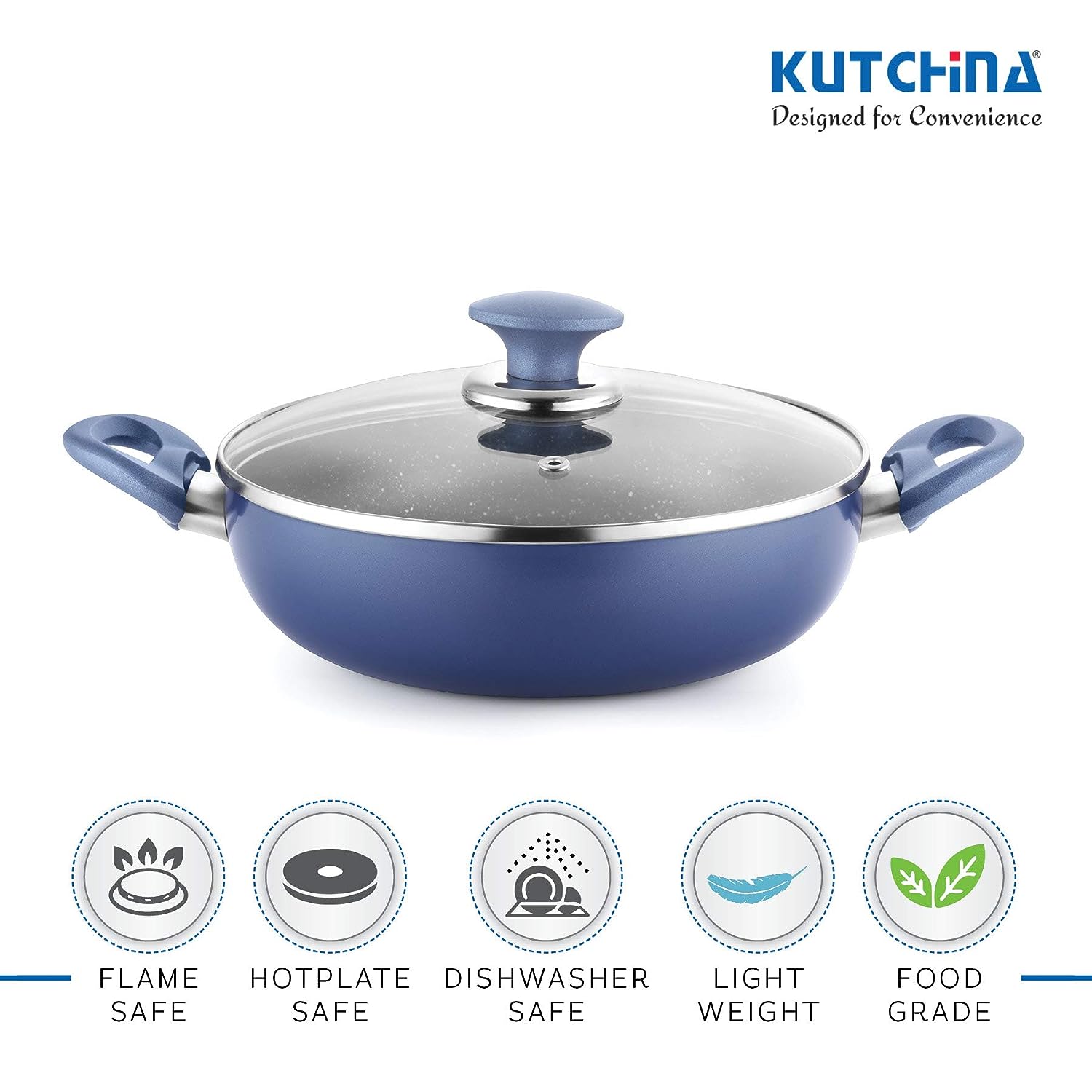 KUTCHINA Endura kadai Non Stick 30 CM, 4 Layered Non-Stick kadai with lid with Induction kadai& Non Stick kadaI
