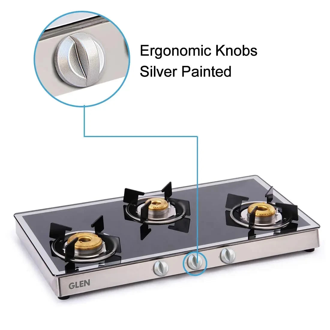 Glen GL 1038 GT Forged BB Mirror Manual Ignition Designer Glass Cooktop