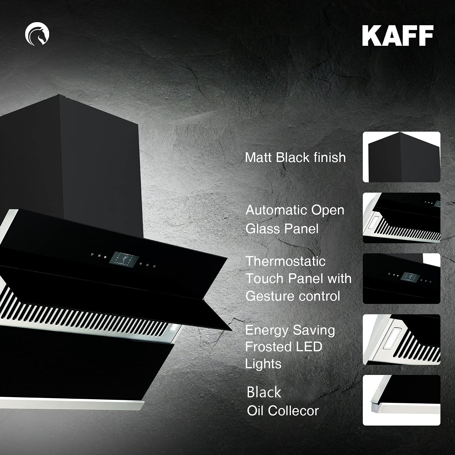 Kaff Albury DHC 90 Filterless Auto clean Chimney