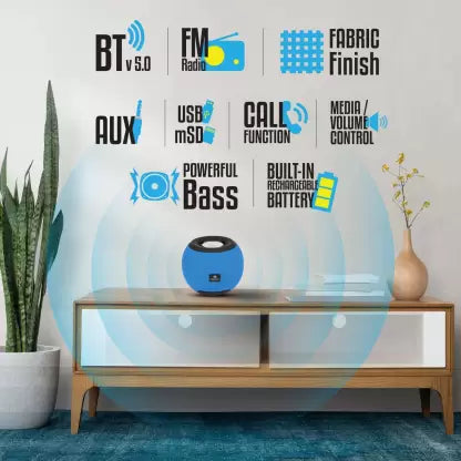 ZEBRONICS Zeb- Bellow 40 8 W Bluetooth Speaker  (Blue, Stereo Channel)