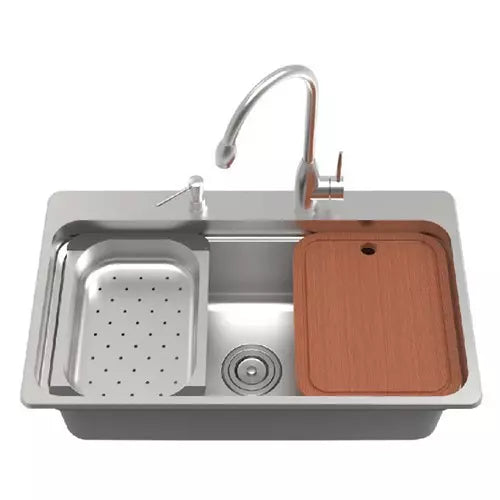 Hindware Bennett 30x18x9 inch Matt Finish SS Single Bowl Kitchen Sink
