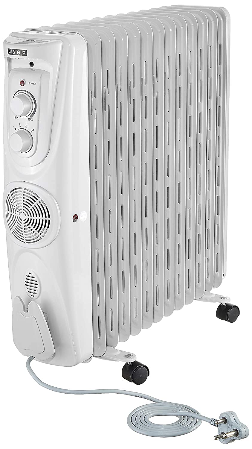 Usha In OFR 3811 F Oil Room Heater, Grey Black