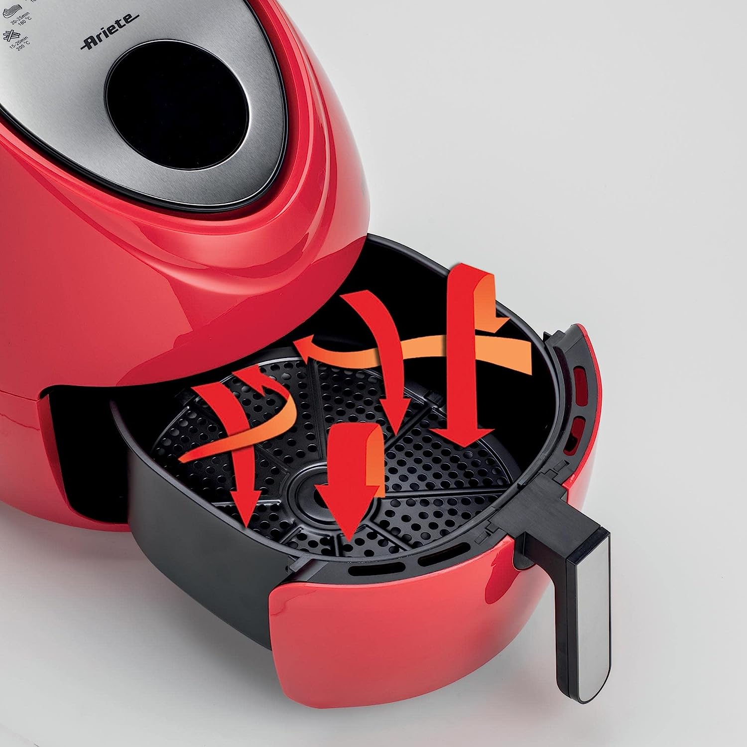 Ariete 4618, Airfryer max XXL, Air Fryer, 5.5 Liters, Fries Without Oil 2.5 kg of Chips, 1800 Watt, Red