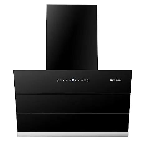 Faber 60 cm 1350 m³/hr Slant, Filterless Auto Clean Chimney,12Yr Warranty on Motor HOOD BLISS FL SC AC BK 60, Touch & Gesture Control, Black