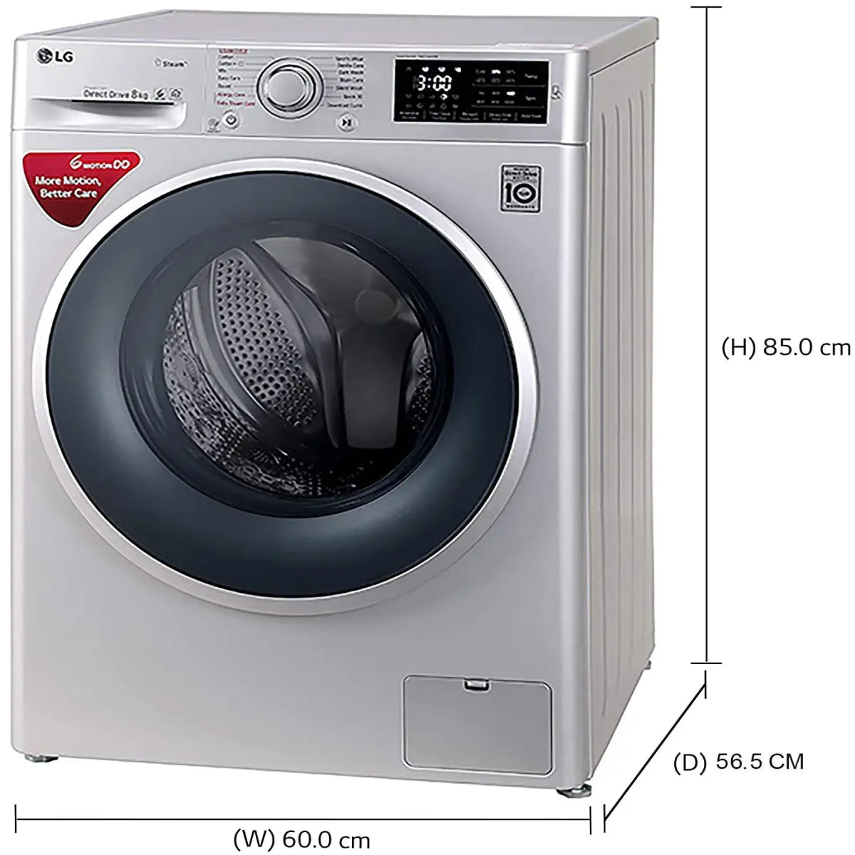 LG 8.0 Kg Inverter Fully-Automatic Front Loading Washing Machine (FHT1208SNL, Luxury Silver)