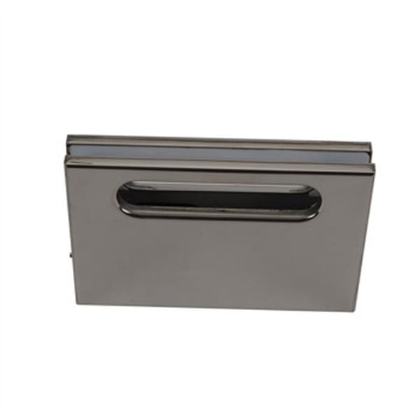 hafele  911.26.212 Chrome Polished Strike Box For Double Glass Door For 10 To 12mm Glass