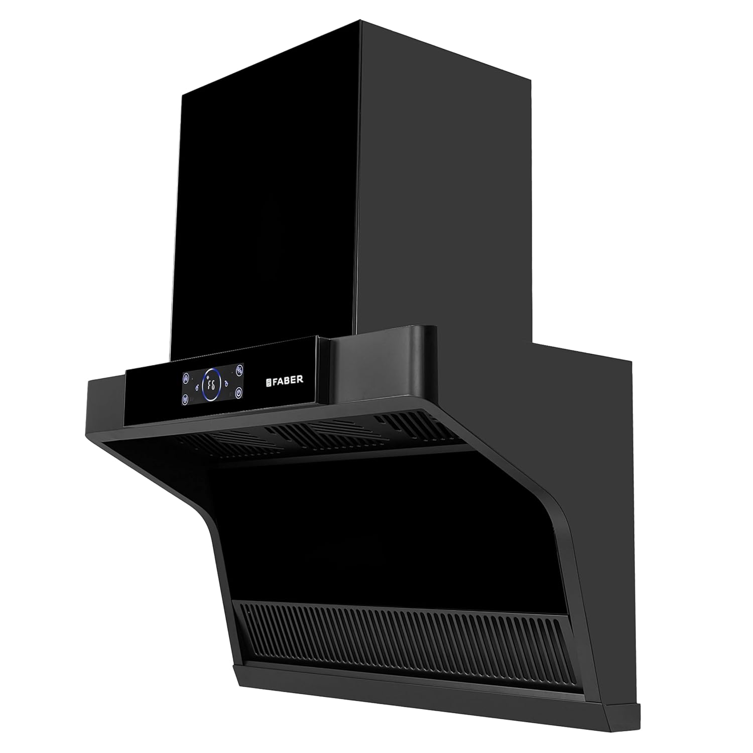 Faber 75 cm 1500 m³/hr angular Kitchen Chimney (HOOD COSMIC FL HC BK 60, Filterless technology, Touch Control, Black)