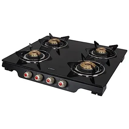 Elica Glass 4 Burner Auto Ignition Gas Stove (Patio ICT 460 BLK AI S)