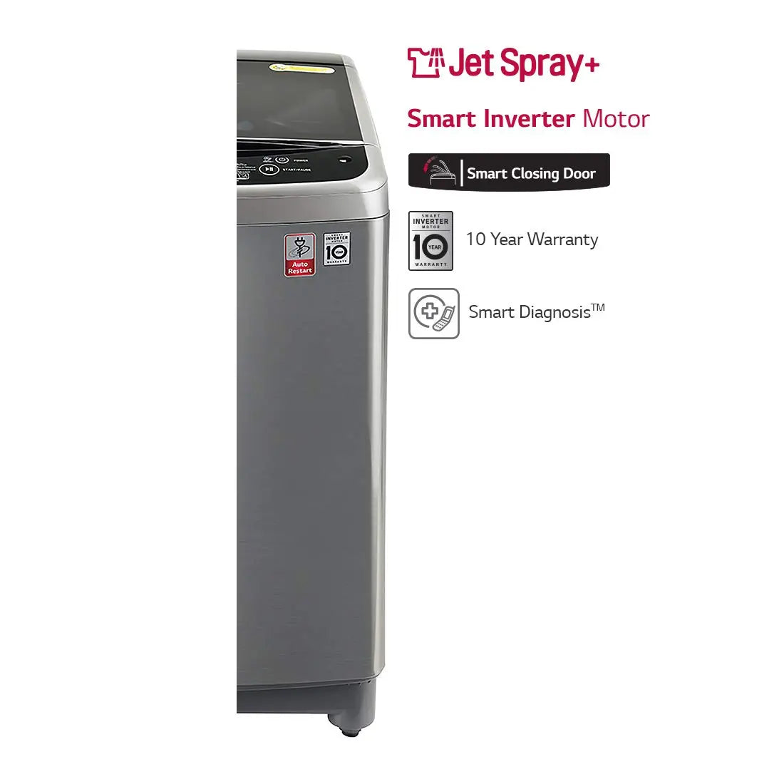 LG 8.0 Kg Inverter Fully-Automatic Top Loading Washing Machine (T9077NEDL5, Free Silver)