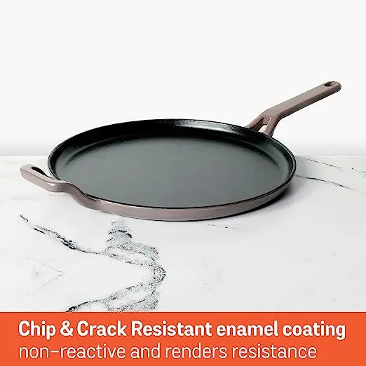 Meyer Enamel Cast Iron Dosa Tawa Induction Base 48601 28cm Grey