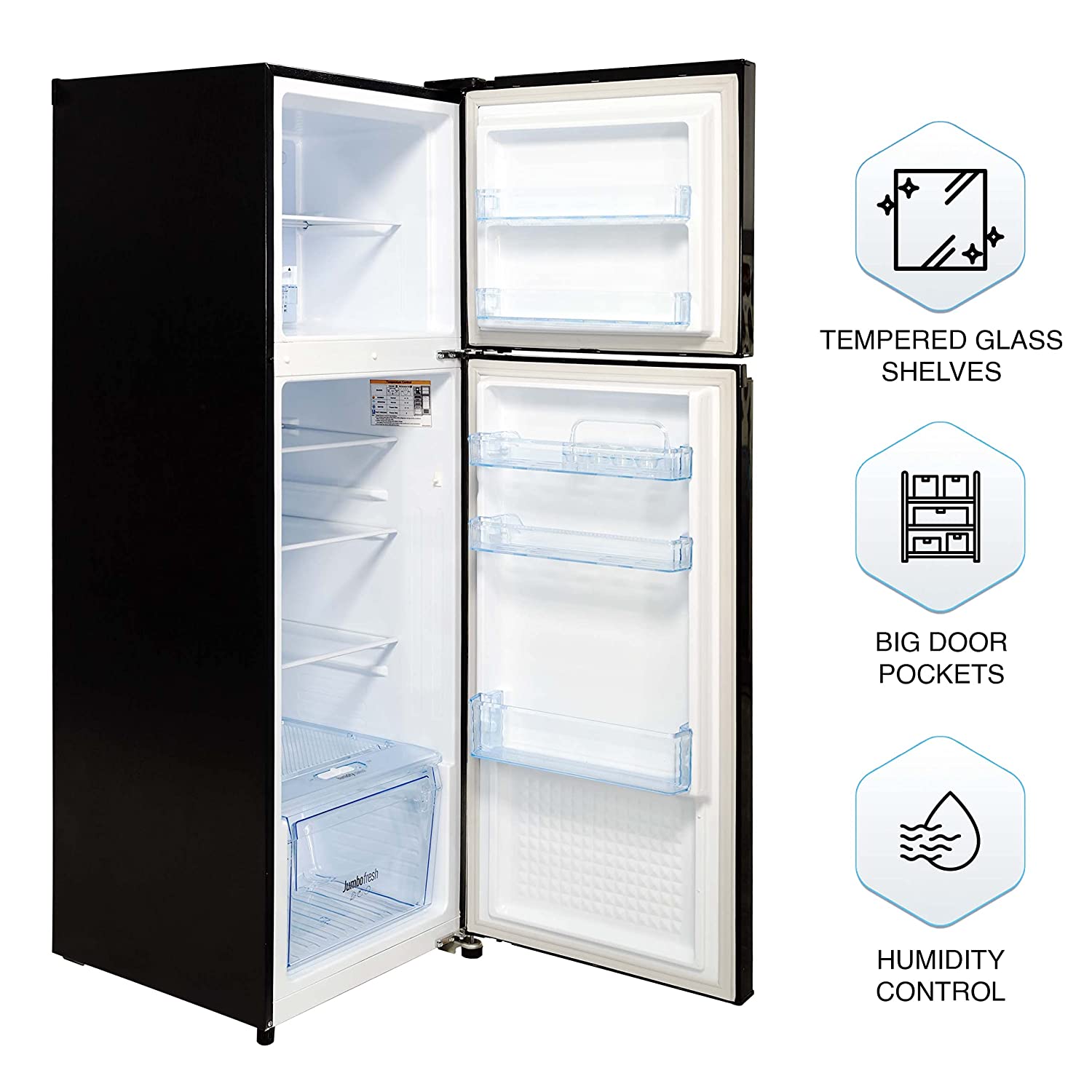 Panasonic 280 L Double Door 3 Star AI Enabled Inverter Technology Frost Free Refrigerator (NR-TH292CPKN, Diamond Black, Jumbo Fresh Vegetable Basket,2023 Model, Net Capacity 256L)