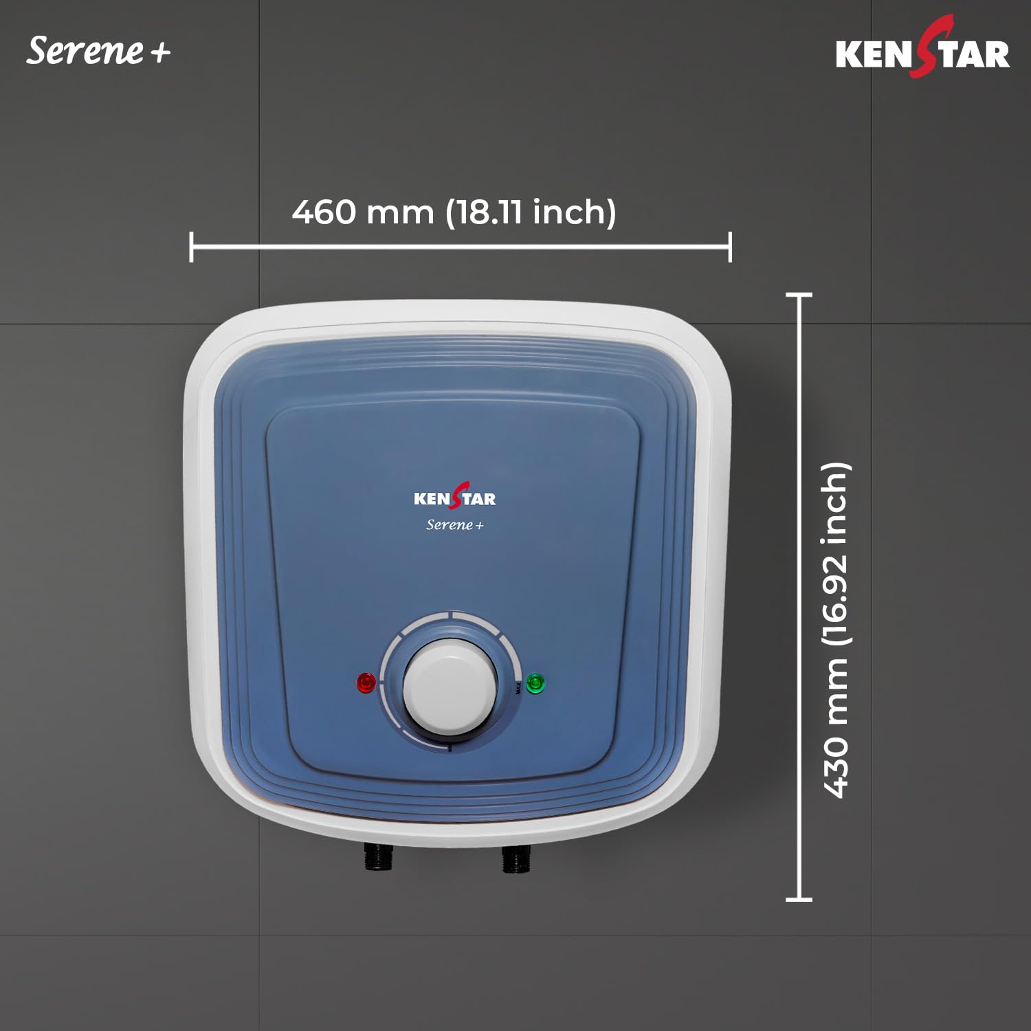 Kenstar SERENE + 25L Vertical Storage Water Heater Geyser 5 Star BEE Rated Heater For Water Heating White & Blue 2 Yr Warranty Wall Mounting