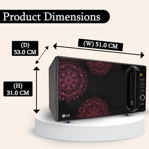 LG 28 L Charcoal Convection Healthy Microwave Oven (MJ2887BIUM, Black, Healthy Heart Recipes, Diet Fry, 360° Motorised Rotisserie & 10 Years of warranty on Charcoal Heater)