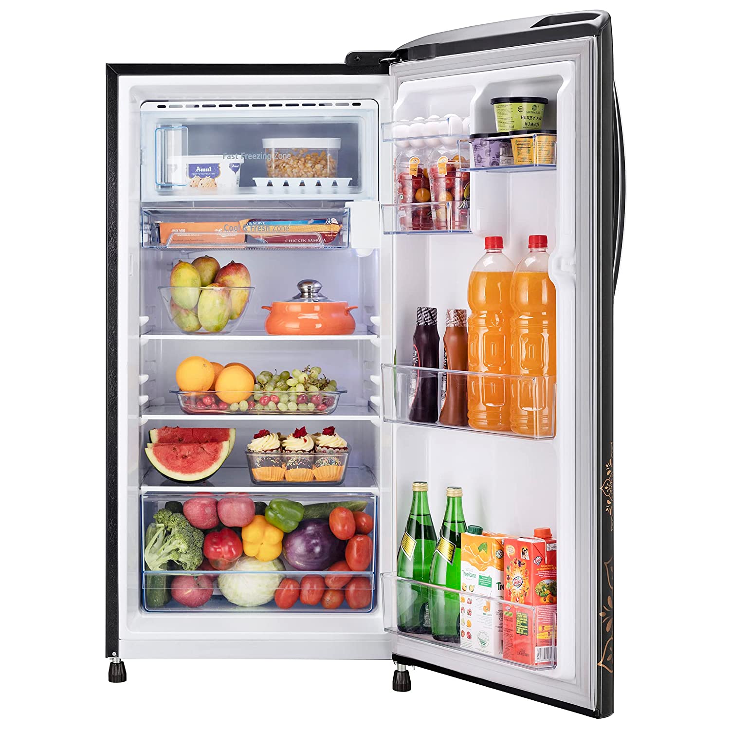 LG 204 L 4 Star Direct-Cool Inverter Single Door Refrigerator (??GL-B211CERY, Ebony Regal, Smart Connect, 2022 Model)