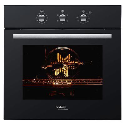Hindware Smart Appliances Eldora 67L Built-In Oven with Mechanical Timer | 5 Cooking Functions | Multi-Functional with Defrost | Cooling Fan And Oven Light | Full Black Glass Finish | 1 Yr Warranty