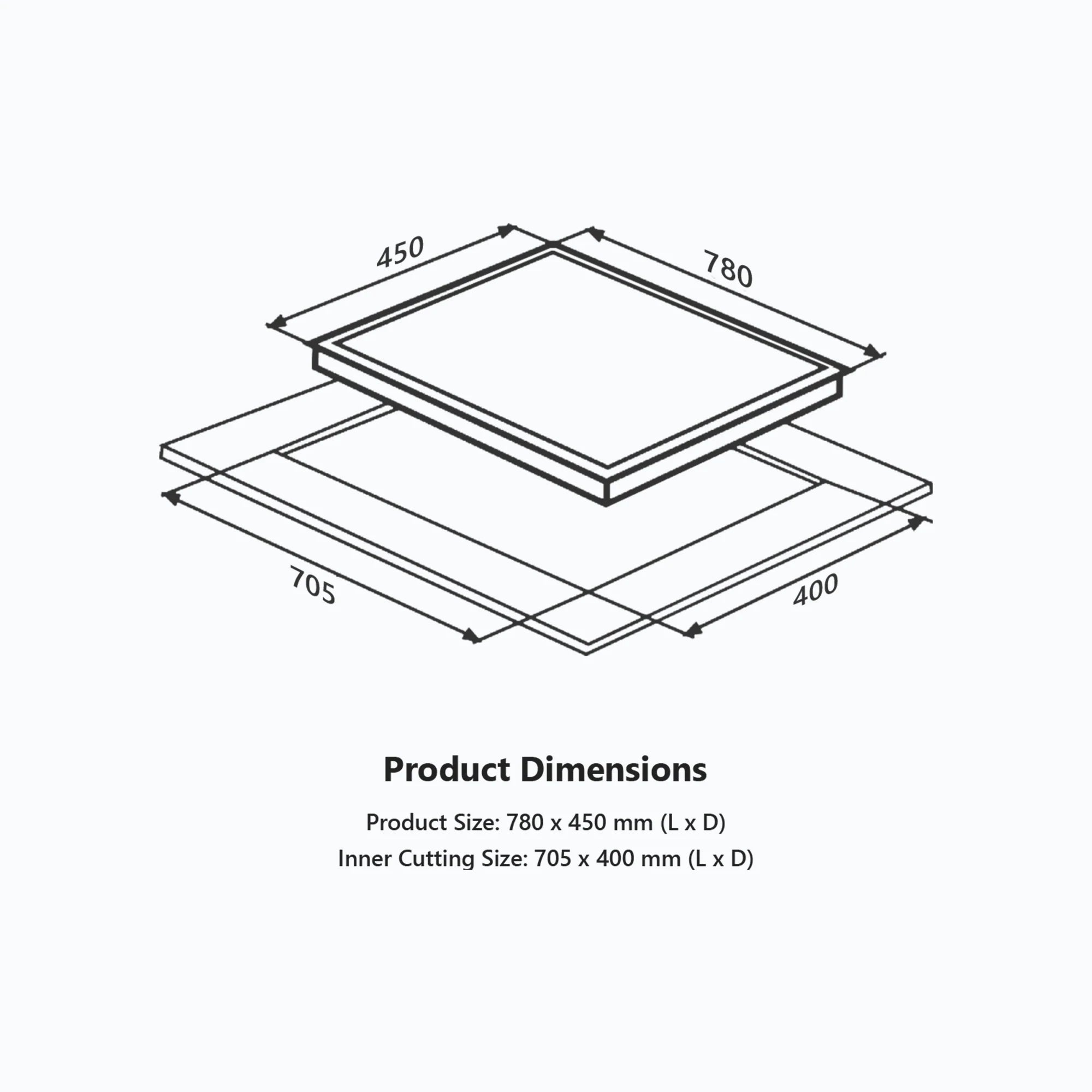 KAFF INF 783 3-Burner Electric Hob with Tempered Glass Top in Black - Automatic, Sleek Design