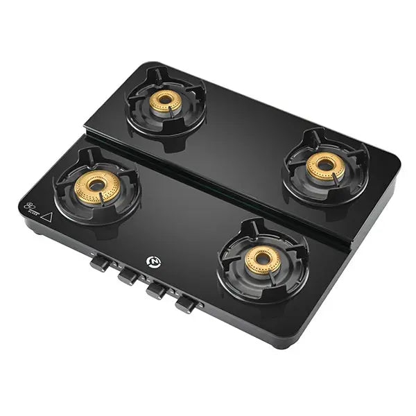 Hindware 63 cm 4 Burner Cooktop Alverio Dplx Black Manual Ignition